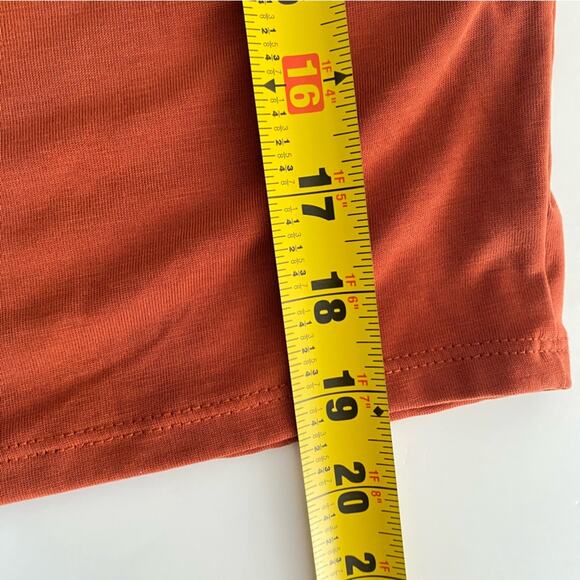 Simply Vera by Vera Wang: Rust Brown V Neck Top with Shoulder Ties size XS - Picture 6 of 6